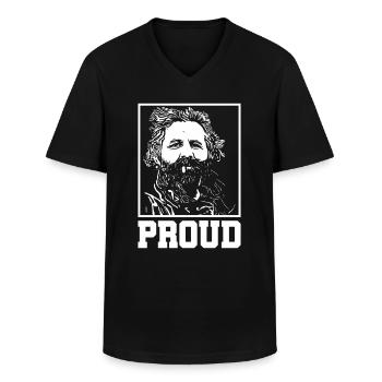 Kosovo. Albanien. Adem Jashari. Proud - Männer-T-Shirt mit V-Ausschnitt - Schwarz - Vorne - AI Model Male 178 dark (178cm)