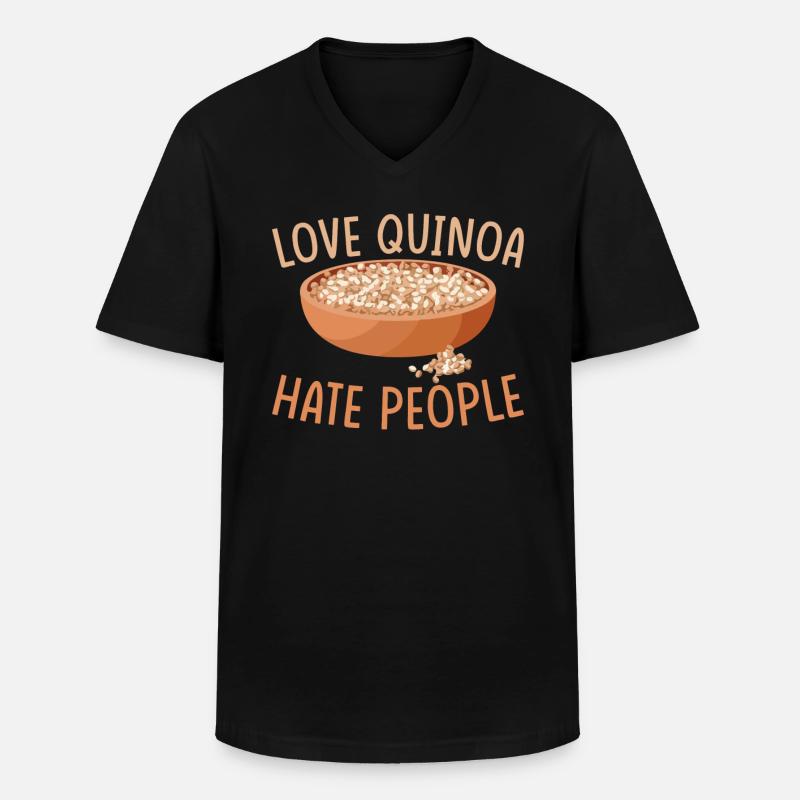 Quinoa Spruch - Männer-T-Shirt mit V-Ausschnitt - Schwarz