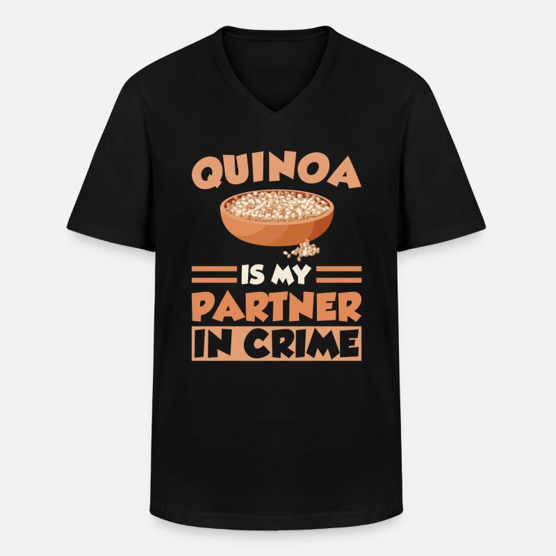 Quinoa Spruch - Männer-T-Shirt mit V-Ausschnitt - Schwarz