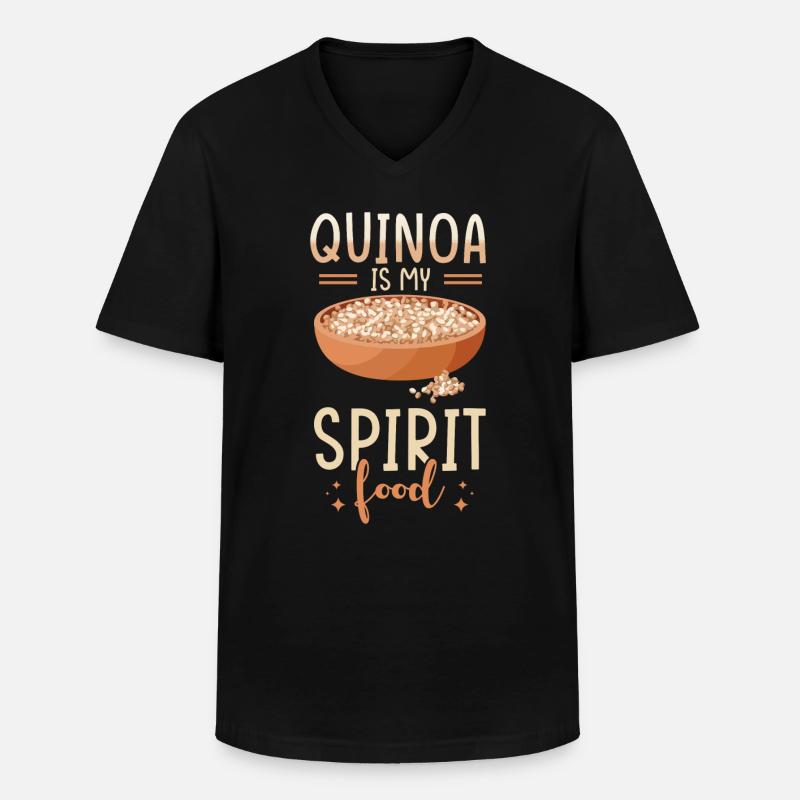 Quinoa Spruch - Männer-T-Shirt mit V-Ausschnitt - Schwarz