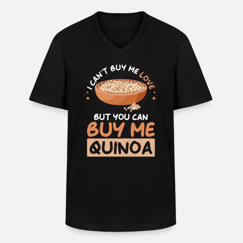 Quinoa Spruch - Männer-T-Shirt mit V-Ausschnitt - Schwarz