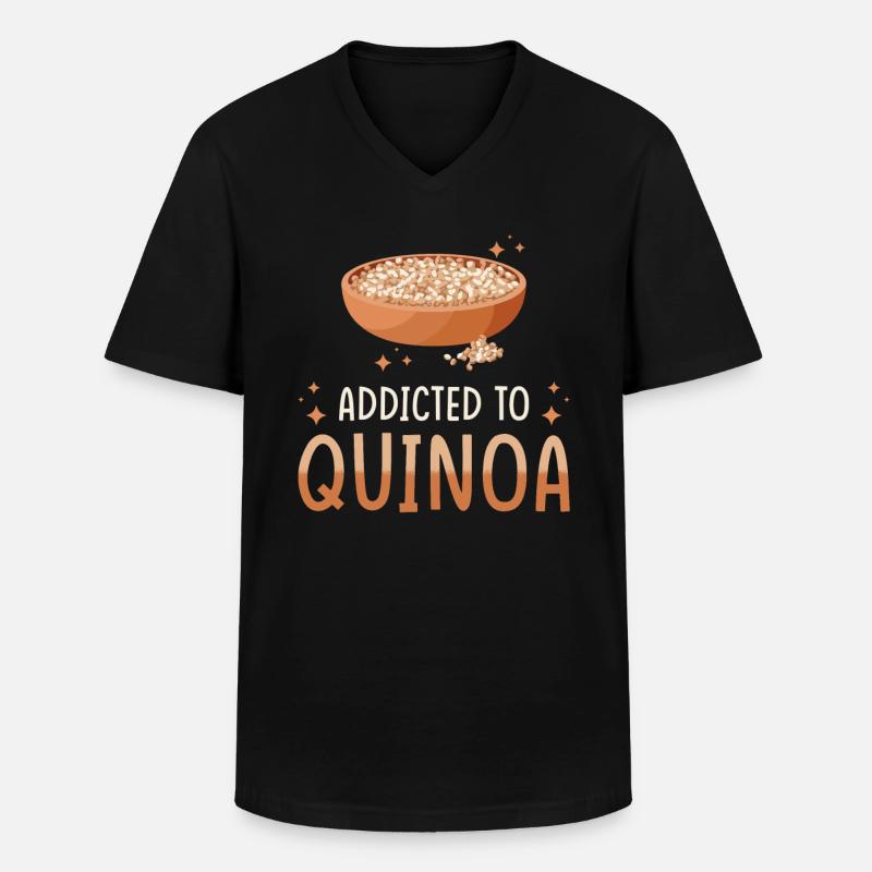 Quinoa Spruch - Männer-T-Shirt mit V-Ausschnitt - Schwarz
