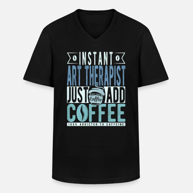 Buchalter Kaffee Spruch - Männer-T-Shirt mit V-Ausschnitt - Schwarz