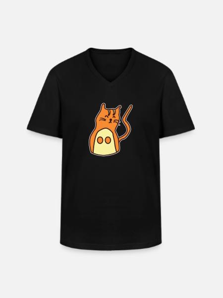 Cat hand-drawn - Men's V-Neck T-Shirt - black