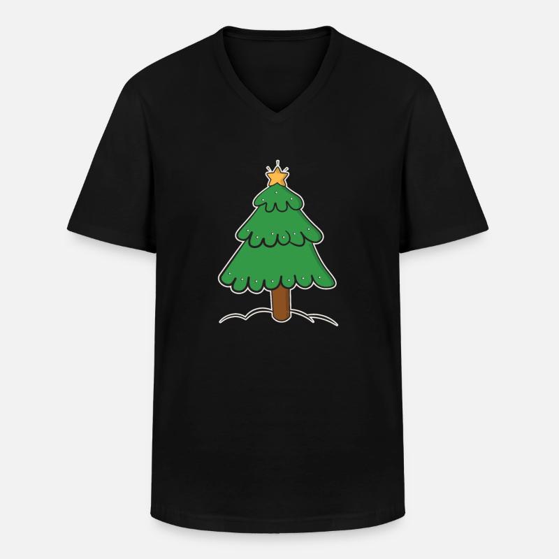 Weihnachtsbaum - Männer-T-Shirt mit V-Ausschnitt - Schwarz
