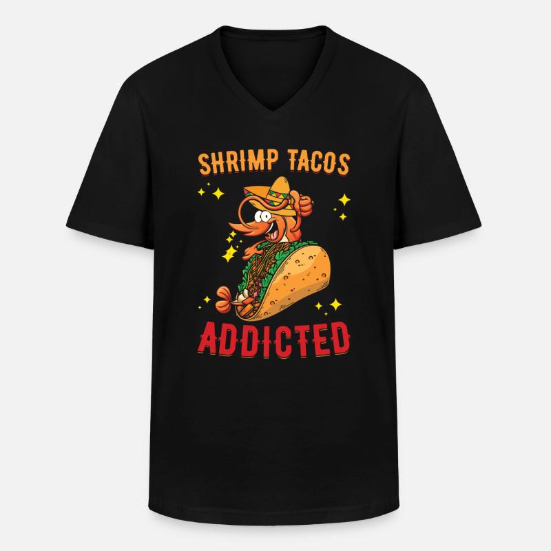 Schrimp Tacos - Männer-T-Shirt mit V-Ausschnitt - Schwarz