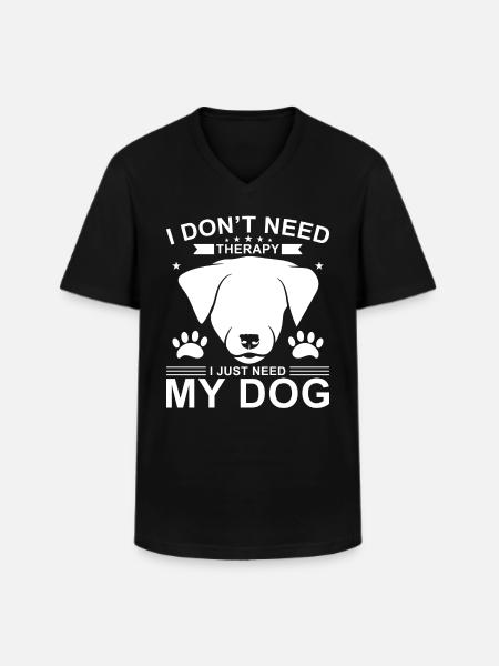 Therapy dog saying - Men's V-Neck T-Shirt - black