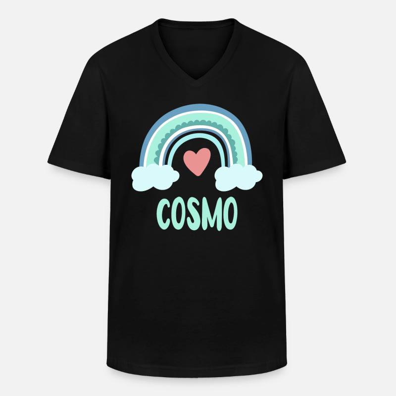 Cosmo Name Regenbogen Baby - Männer-T-Shirt mit V-Ausschnitt - Schwarz