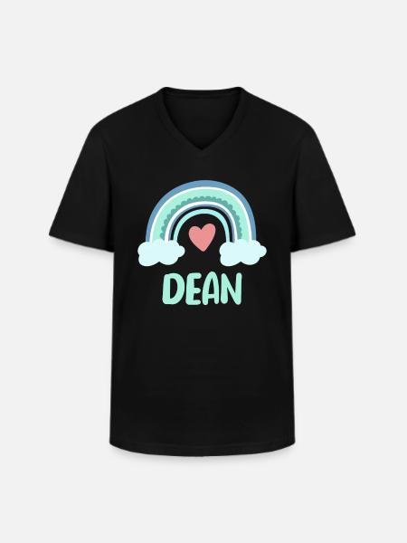 Dean Name Rainbow Baby - Men's V-Neck T-Shirt - black