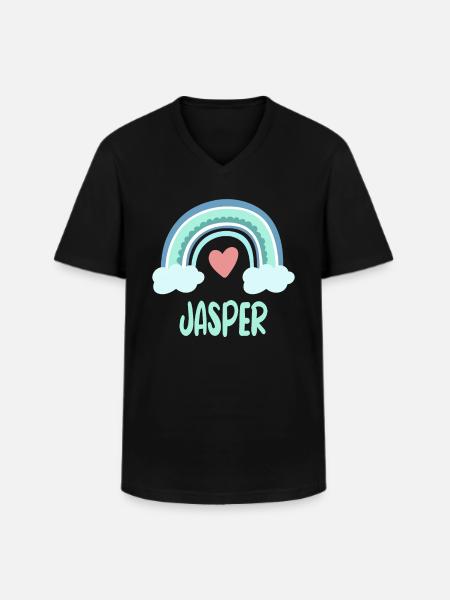 Jasper Name Rainbow Baby - Men's V-Neck T-Shirt - black