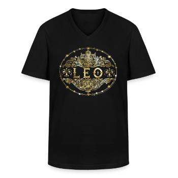 Lion - T-shirt col V Homme - noir - Devant - AI Model Male 178 dark (178cm)