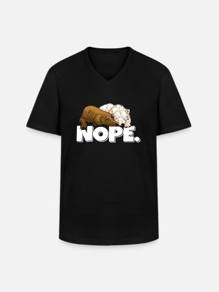 Font Nope Bears Sleep - Men's V-Neck T-Shirt - black