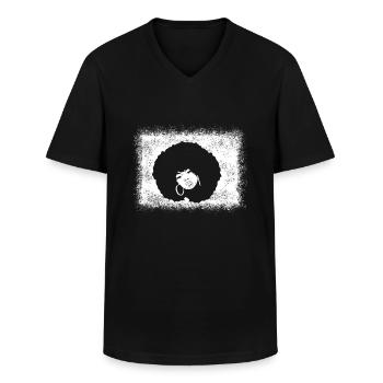 Je suis Afro Black Strong Queen Woman - T-shirt col V Homme - noir - Devant - AI Model Male 178 dark (178cm)