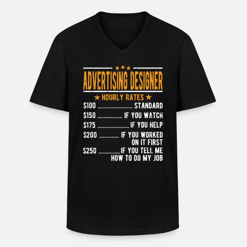 Werbedesigner Stundenlohn - Männer-T-Shirt mit V-Ausschnitt - Schwarz