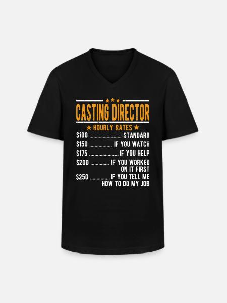 Casting Director Hourly Wage - Men's V-Neck T-Shirt - black