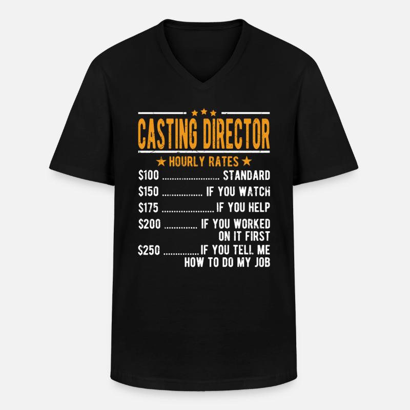 Casting Director Stundenlohn - Männer-T-Shirt mit V-Ausschnitt - Schwarz