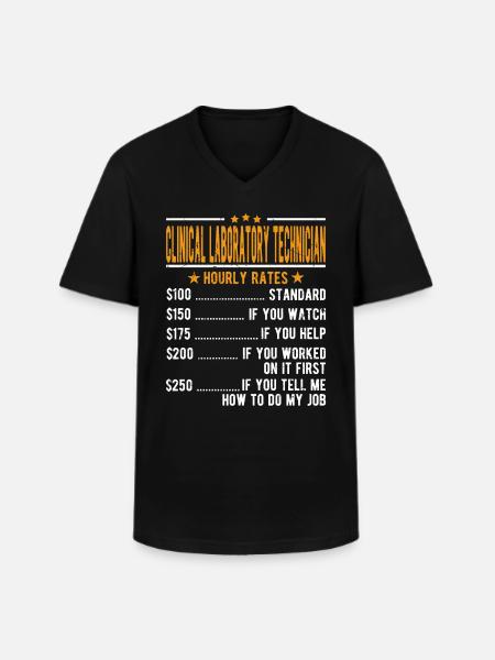 Klinischer Labortechniker Stundenlohn - Männer-T-Shirt mit V-Ausschnitt - Schwarz