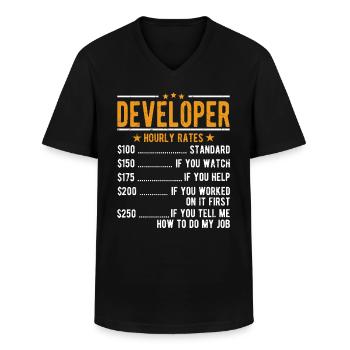 Entwickler Stundenlohn - Männer-T-Shirt mit V-Ausschnitt - Schwarz - Vorne - AI Model Male 178 dark (178cm)