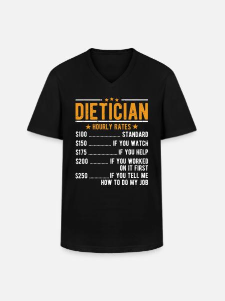Nutritionist Hourly wage - Men's V-Neck T-Shirt - black