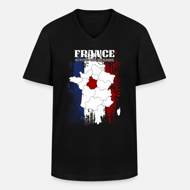 Centre val de Loire - Männer-T-Shirt mit V-Ausschnitt - Schwarz