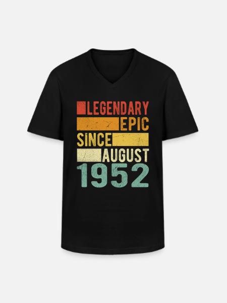 Date de naissance: Août 1952 Épopée légendaire - T-shirt col V Homme - noir
