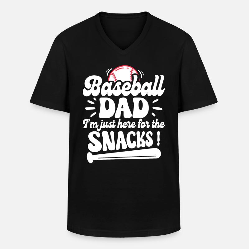 Daddy Baseball Fan Humor - Männer-T-Shirt mit V-Ausschnitt - Schwarz