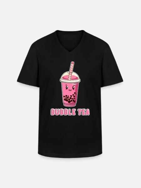 Kawaii Boba Tea Bubble Tea - Men's V-Neck T-Shirt - black