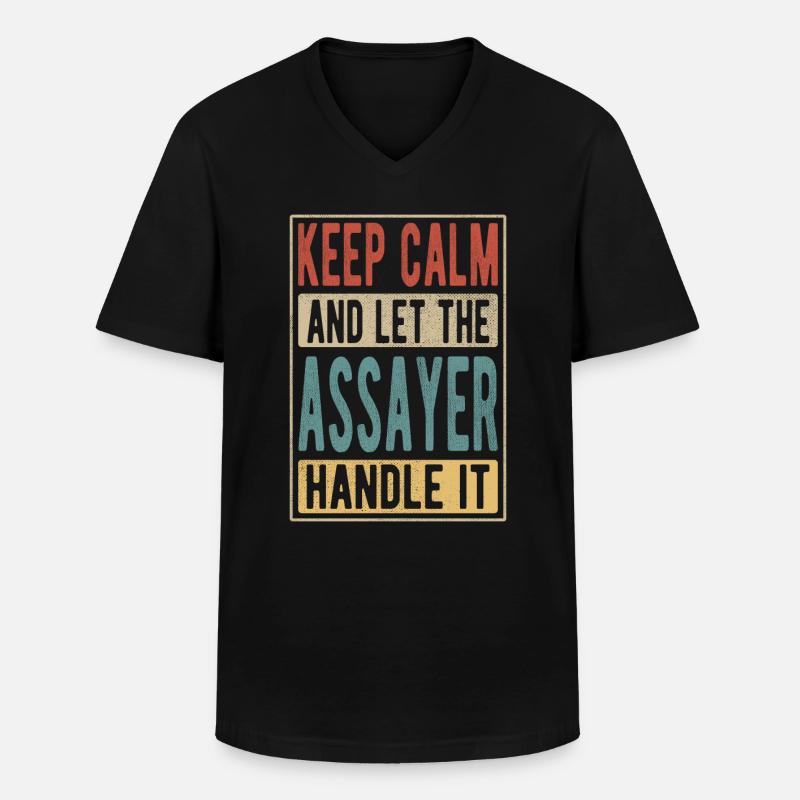 Prüfer Retro Geschenk - Männer-T-Shirt mit V-Ausschnitt - Schwarz