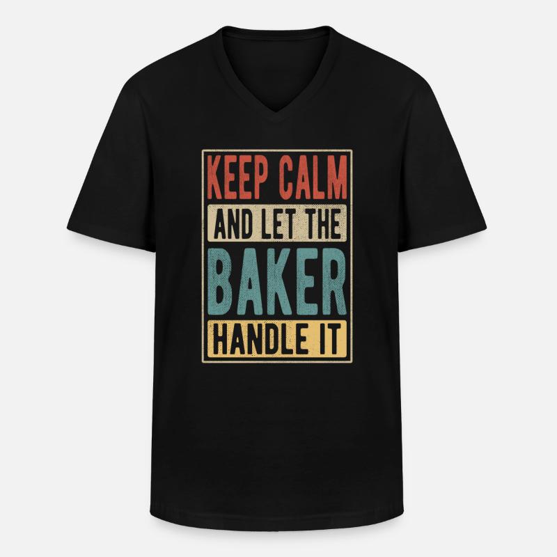 Bäcker Retro Geschenk - Männer-T-Shirt mit V-Ausschnitt - Schwarz