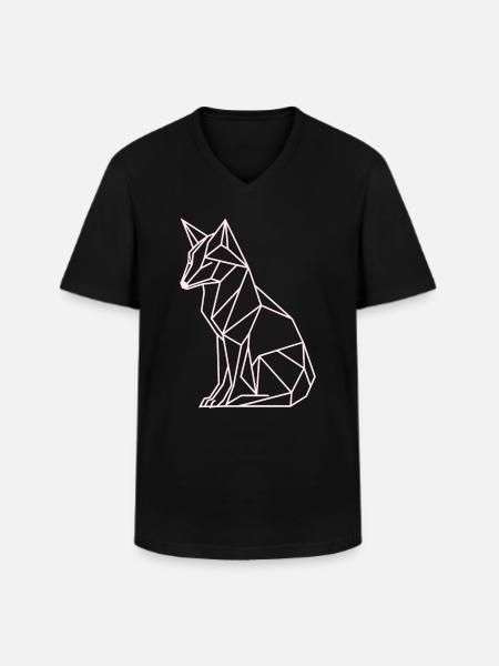 Lineart Polar Bear - Men's V-Neck T-Shirt - black