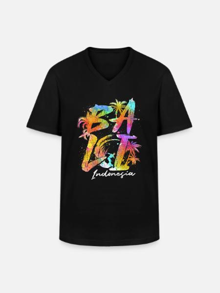 Bali Indonesia Souvenir Holiday - Men's V-Neck T-Shirt - black