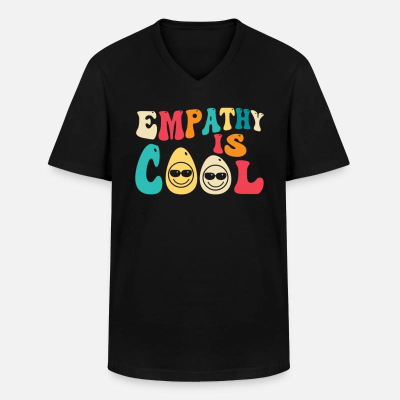 Empathie Ist Cool - Männer-T-Shirt mit V-Ausschnitt - Schwarz