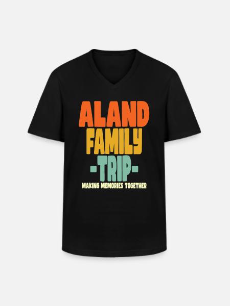 Aland Family Trip Holidays - Men's V-Neck T-Shirt - black