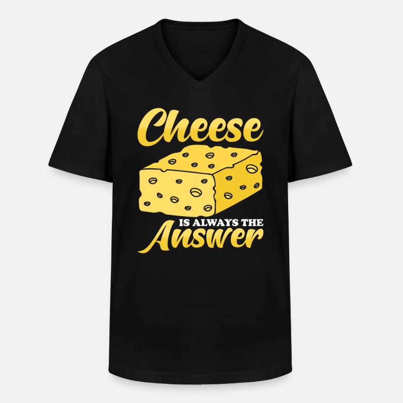 Käse Geschenk - Männer-T-Shirt mit V-Ausschnitt - Schwarz