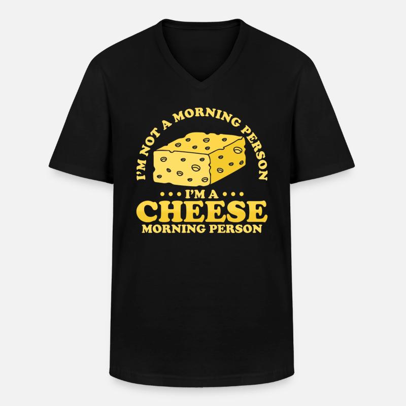 Käse Geschenk - Männer-T-Shirt mit V-Ausschnitt - Schwarz