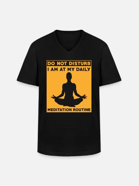 Daily Meditation Routine Yoga Mindfulness - Men's V-Neck T-Shirt - black