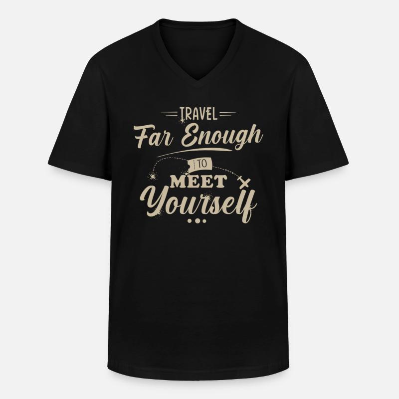 Reisen Spruch - Männer-T-Shirt mit V-Ausschnitt - Schwarz