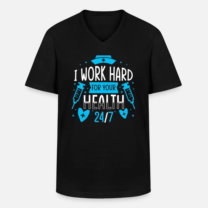 Examinierte Krankenschwester - Männer-T-Shirt mit V-Ausschnitt - Schwarz