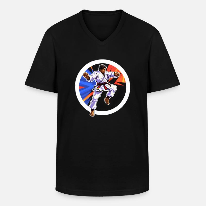 Karate Kampfkunst - Männer-T-Shirt mit V-Ausschnitt - Schwarz