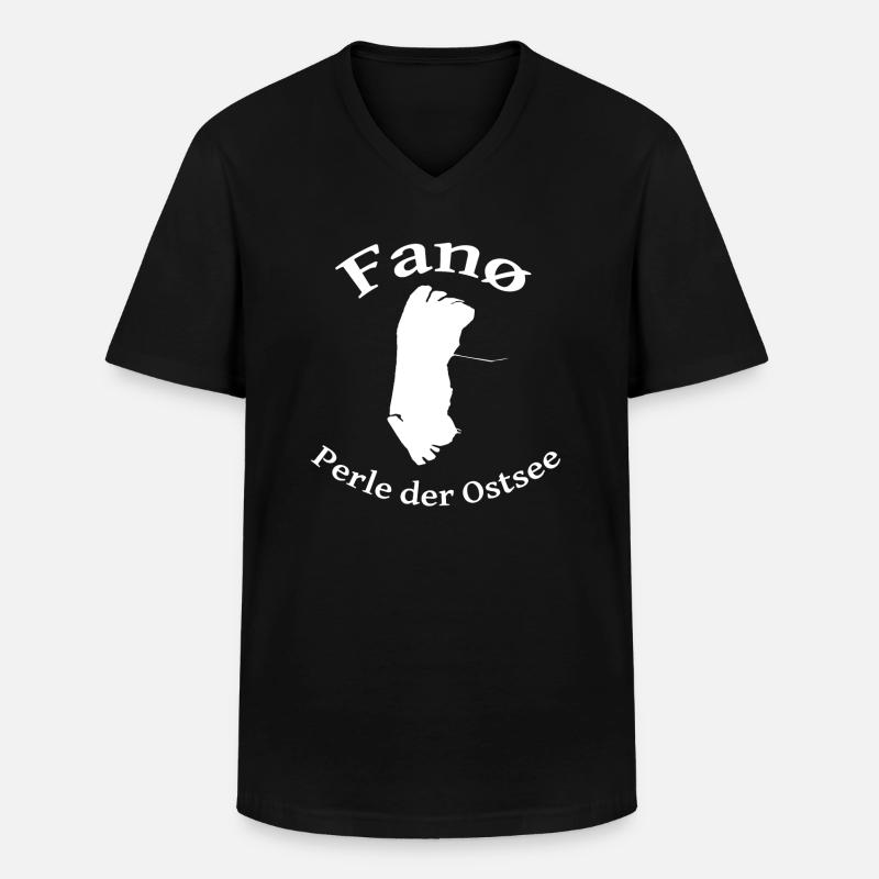 Fanø Insel Perle der Ostsee - Männer-T-Shirt mit V-Ausschnitt - Schwarz
