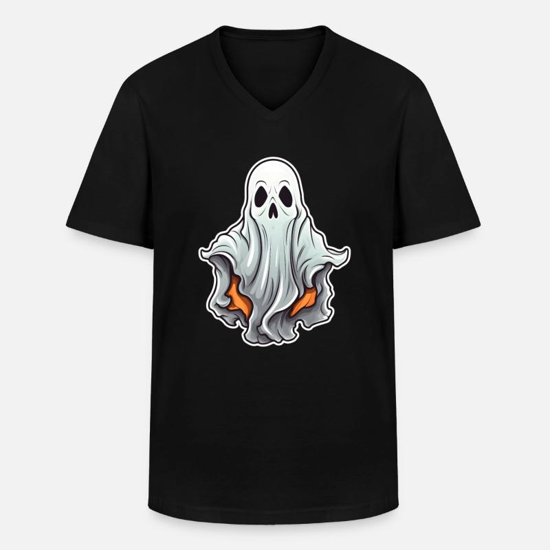 Ghost Halloween Comic - Men's V-Neck T-Shirt - black