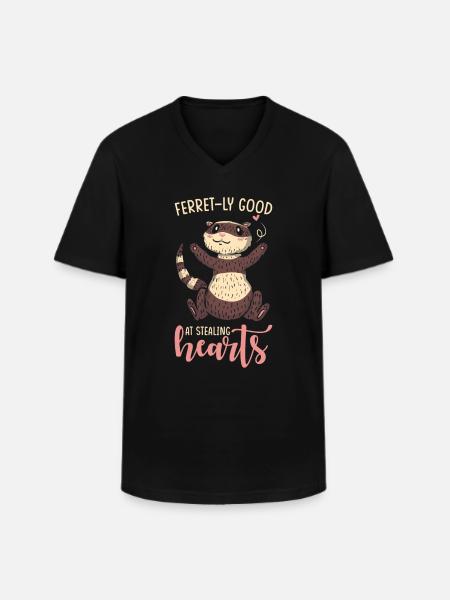 Frettchen Geschenk für Frettchen Besitzer - Männer-T-Shirt mit V-Ausschnitt - Schwarz