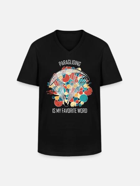 Paragliding Gleitschirm Paragleiter Paraglider - Men's V-Neck T-Shirt - black