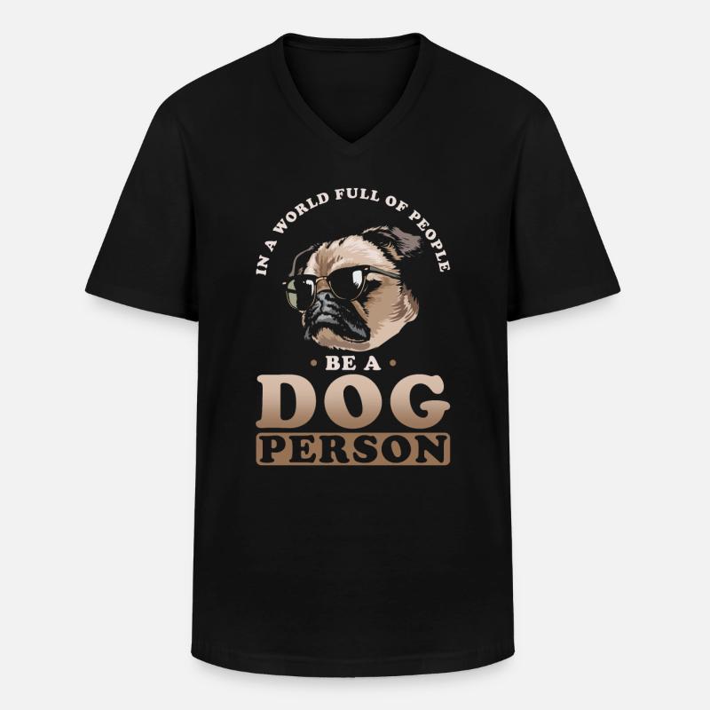 Hundemensch Hund Niedlich - Männer-T-Shirt mit V-Ausschnitt - Schwarz