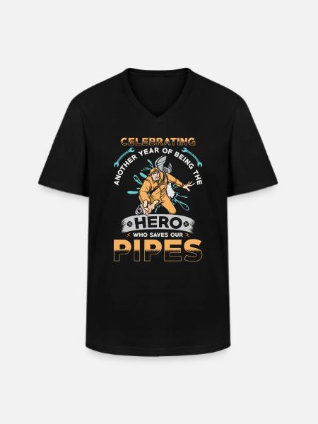 Plumber Birthday Gift - Men's V-Neck T-Shirt - black