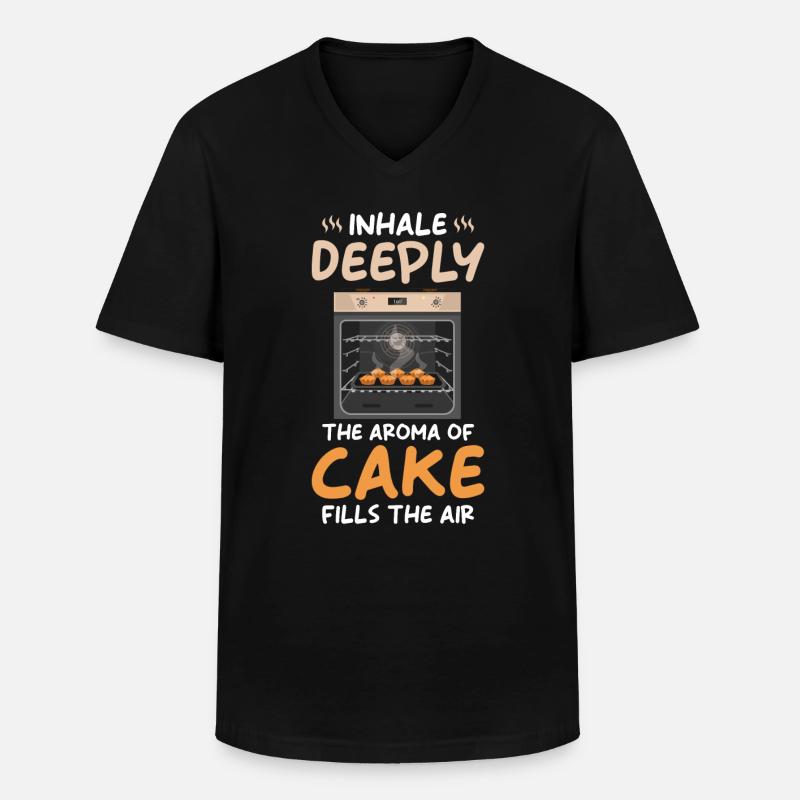Kuchen Backen Bäcker Bäckerei - Männer-T-Shirt mit V-Ausschnitt - Schwarz
