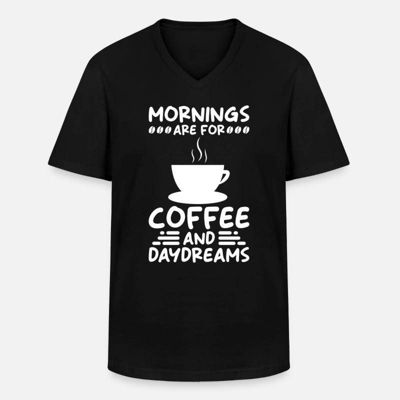 Kaffee Koffein Kaffeearoma - Männer-T-Shirt mit V-Ausschnitt - Schwarz