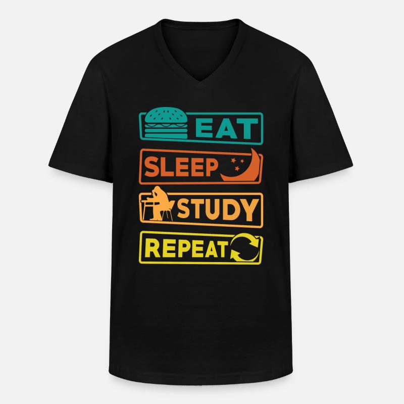 Student Studium Lernen Prüfung - Männer-T-Shirt mit V-Ausschnitt - Schwarz