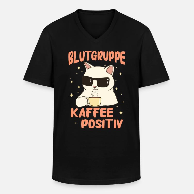 Kaffee Coffee Kaffeetrinker Kaffeeliebhaber - Männer-T-Shirt mit V-Ausschnitt - Schwarz