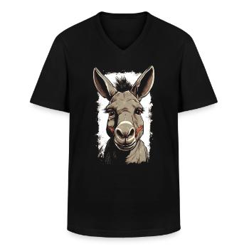 Esel Eselchen Maultier Muli - Männer-T-Shirt mit V-Ausschnitt - Schwarz - Vorne - AI Model Male 178 dark (178cm)